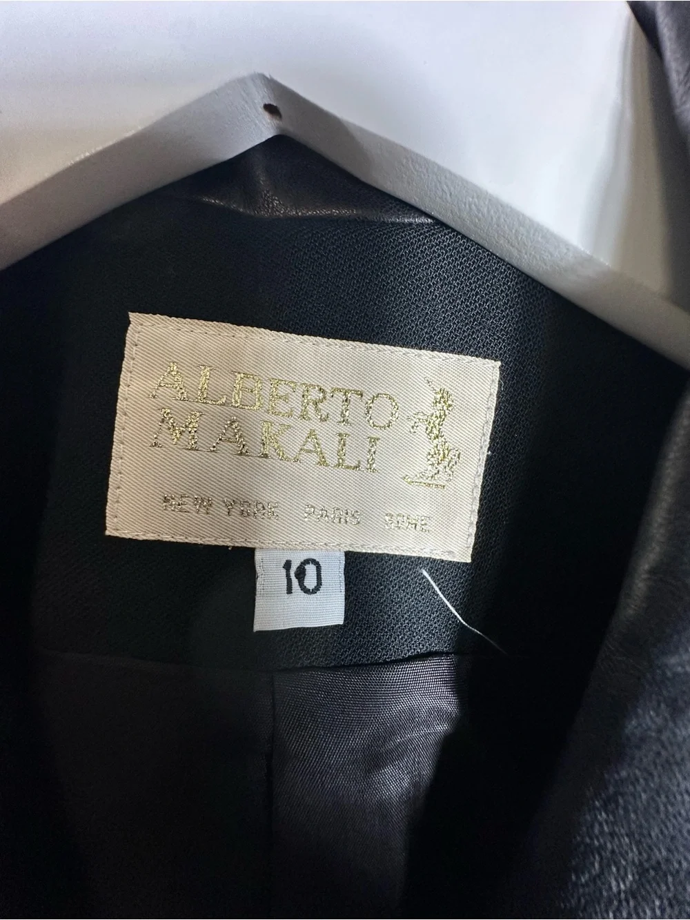 Alberto Makali Wool Leather Blazer Jacket Size 10